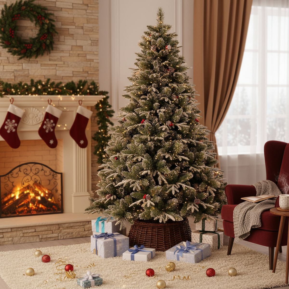 DEAR SANTA - Árbol de Navidad 210cm 1256 Ramas Berries Verde