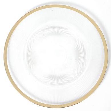 Plato Navidad Pl�stico Dorado 32.5cm