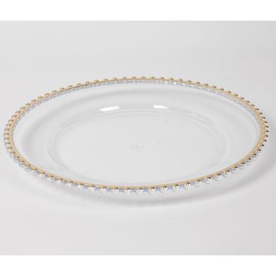 Plato Navidad Pl�stico Borde Dorado 32cm