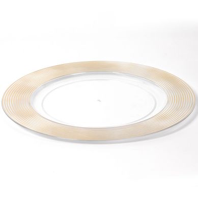 Plato Navidad Pl�stico Dorado 32.8cm