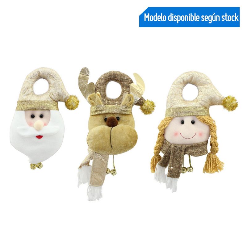 DEAR SANTA - Adorno de Navidad Puerta Dorado 3 diseños Surtidos 30cm - Venta por unidad