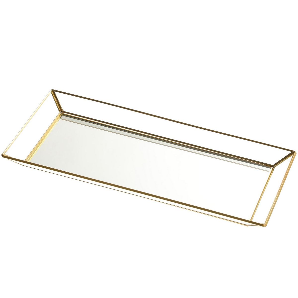 DEAR SANTA - Bandeja Navideña Dorada de Vidrio 16x35cm