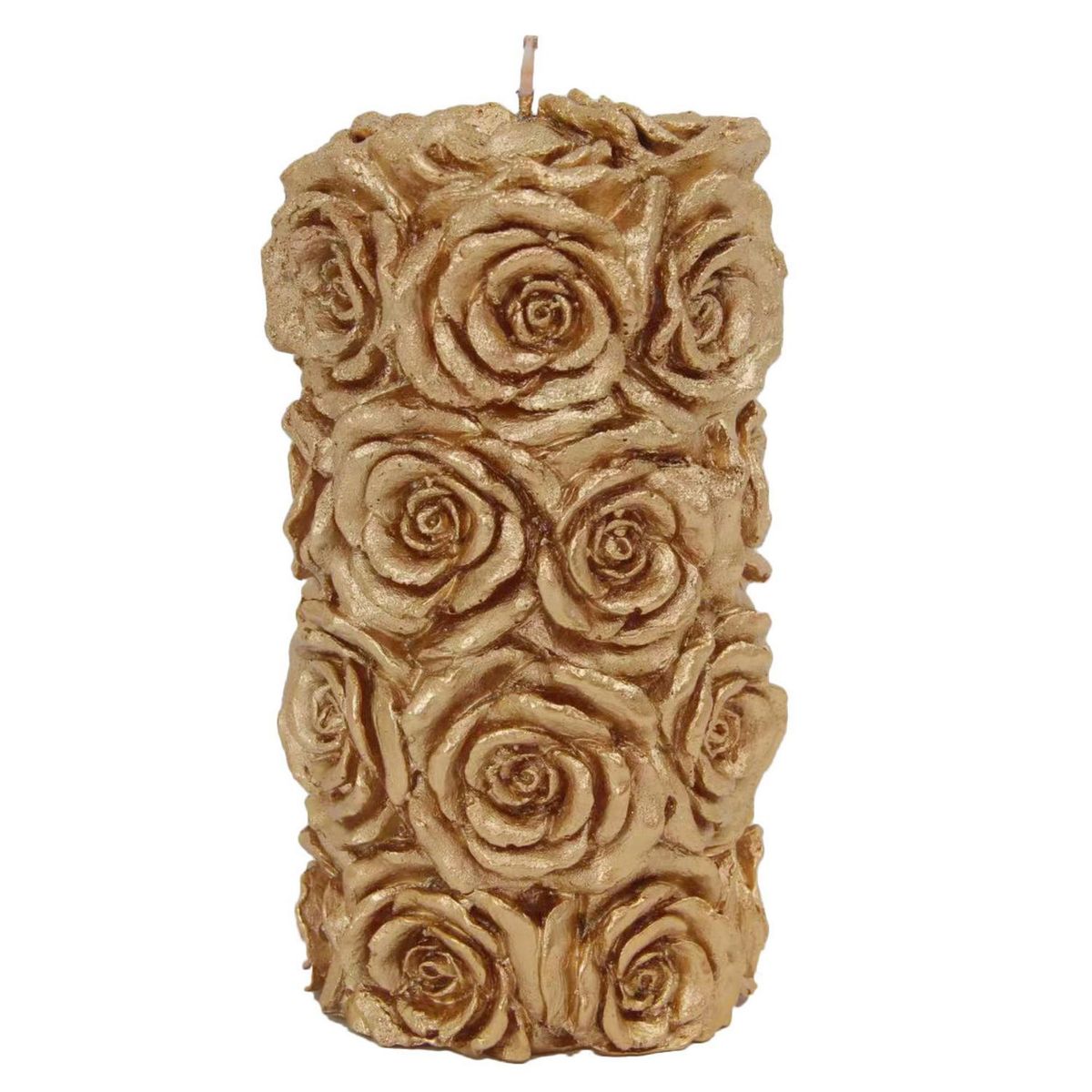 DEAR SANTA - Vela Rosas Dorado Navidad 7.7x15.4cm