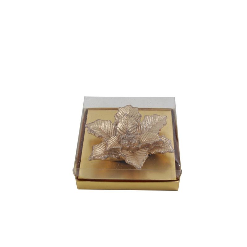 DEAR SANTA - Vela Ponsettia Dorado 11.7X4.2cm
