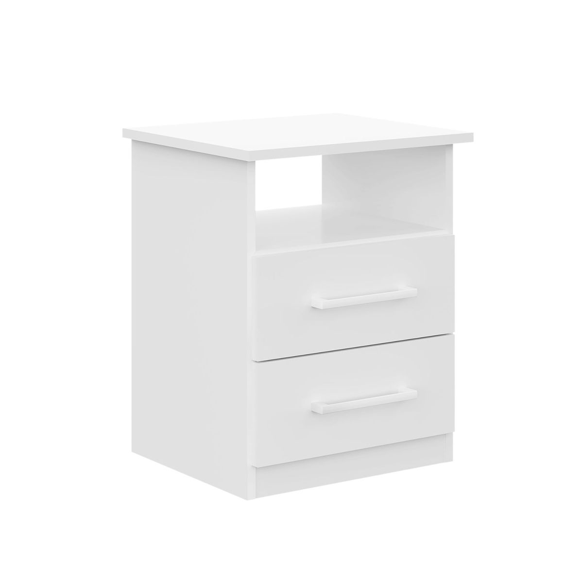CASA BONITA - Velador 2 Cajones Blanco 42x51x36cm