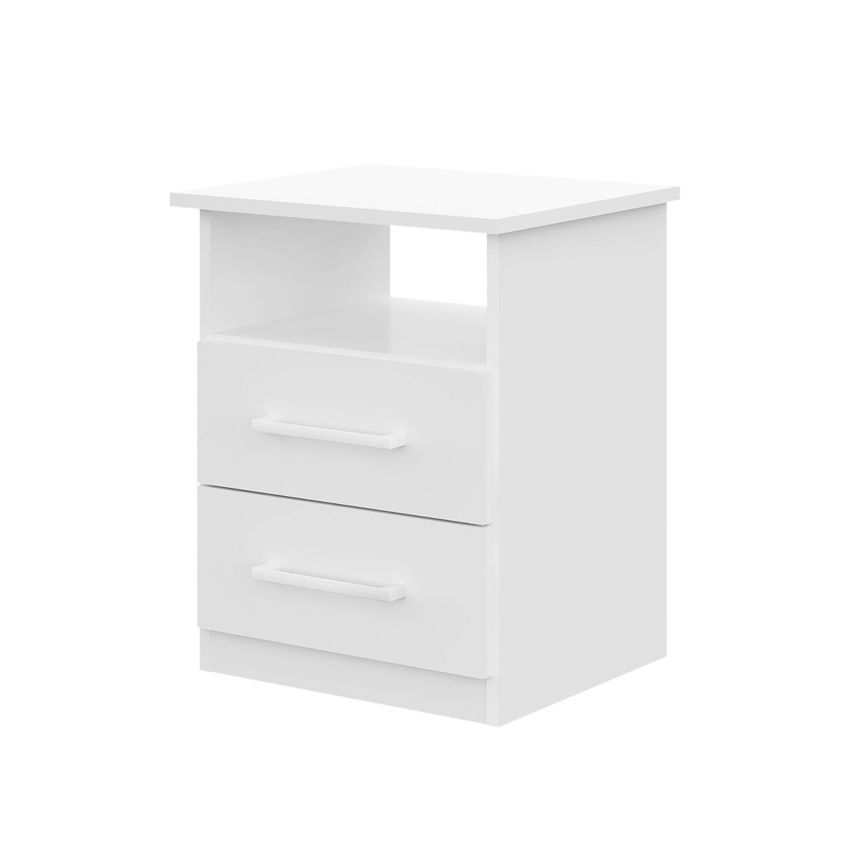 CASA BONITA - Velador 2 Cajones Blanco 42x51x36cm