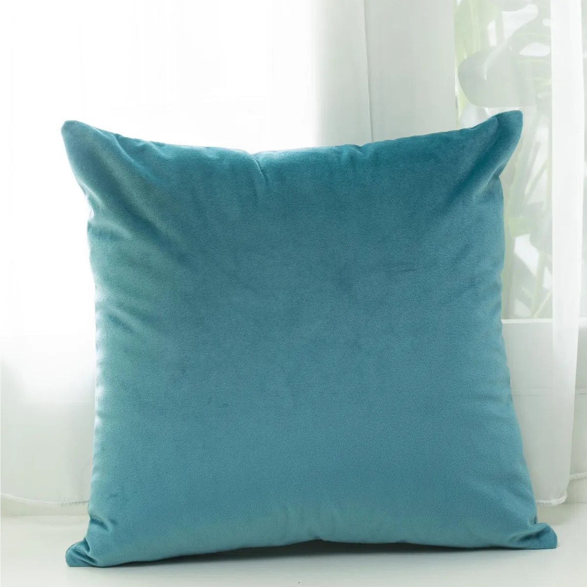 JUST HOME COLLECTION - Cojín 46x46cm Velvet Turquesa