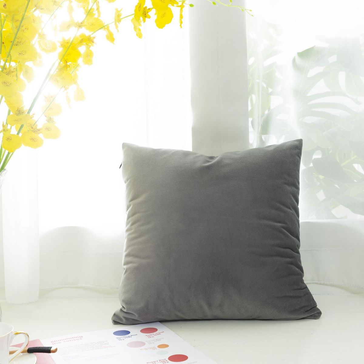 JUST HOME COLLECTION - Cojin Velvet 46x46 Grafito