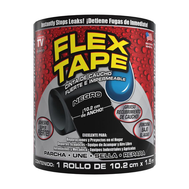 FLEX TAPE - Cinta Sellante Negra 10.2cm x 1.5m