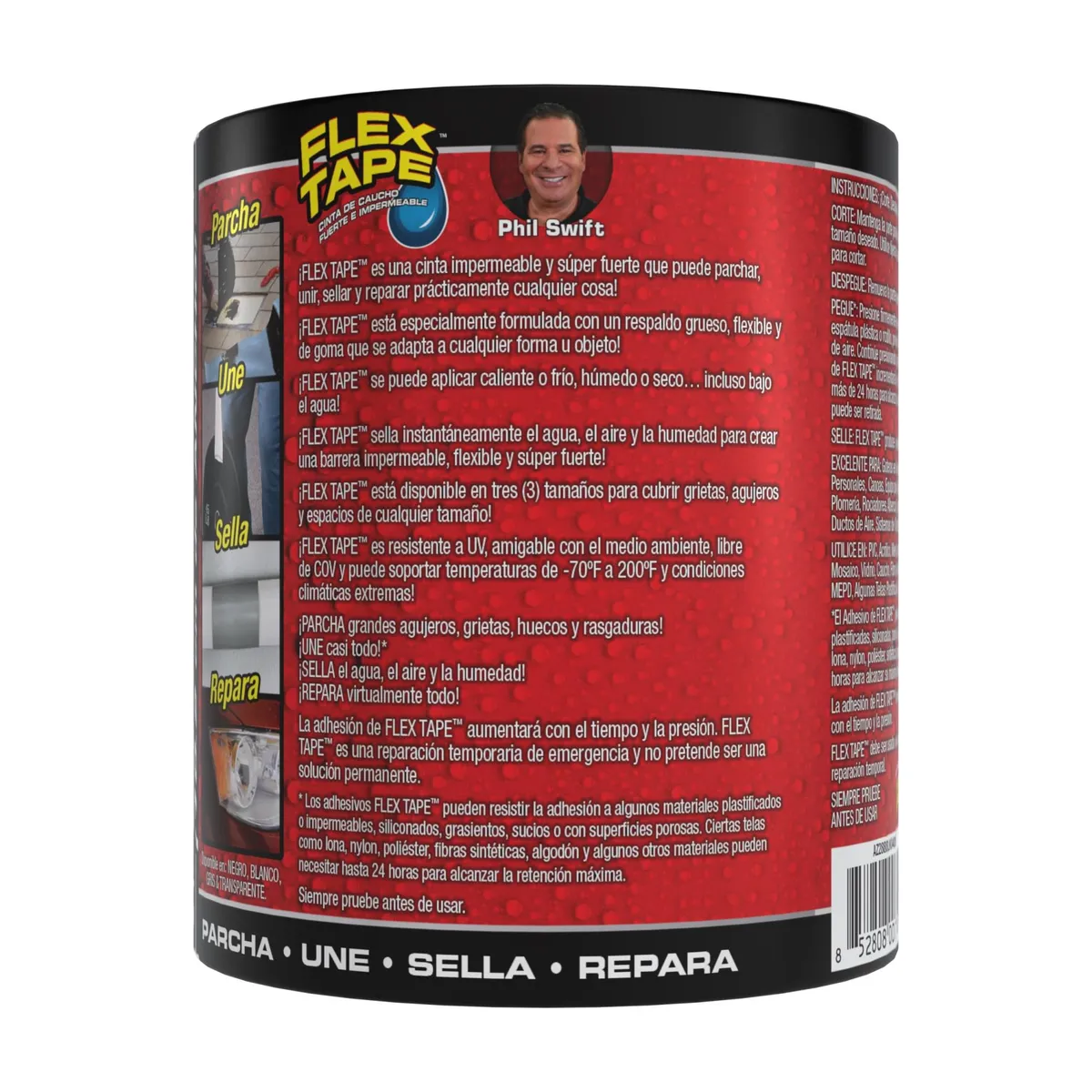 FLEX TAPE - Cinta Sellante Negra 10.2cm x 1.5m