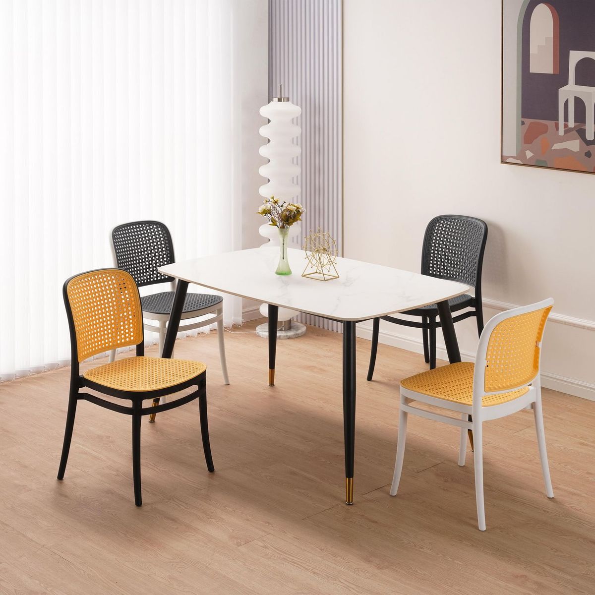 JUST HOME COLLECTION - Silla de Plástico Beige/Negra