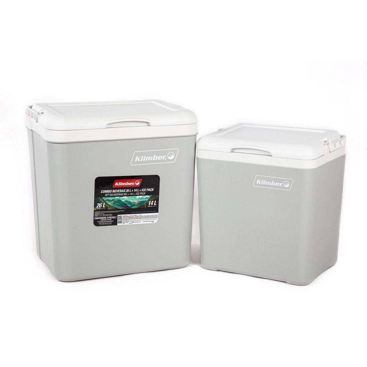 KLIMBER - Combo Cooler Klimber 26 Litros/14Litros Gris + Ice Pack