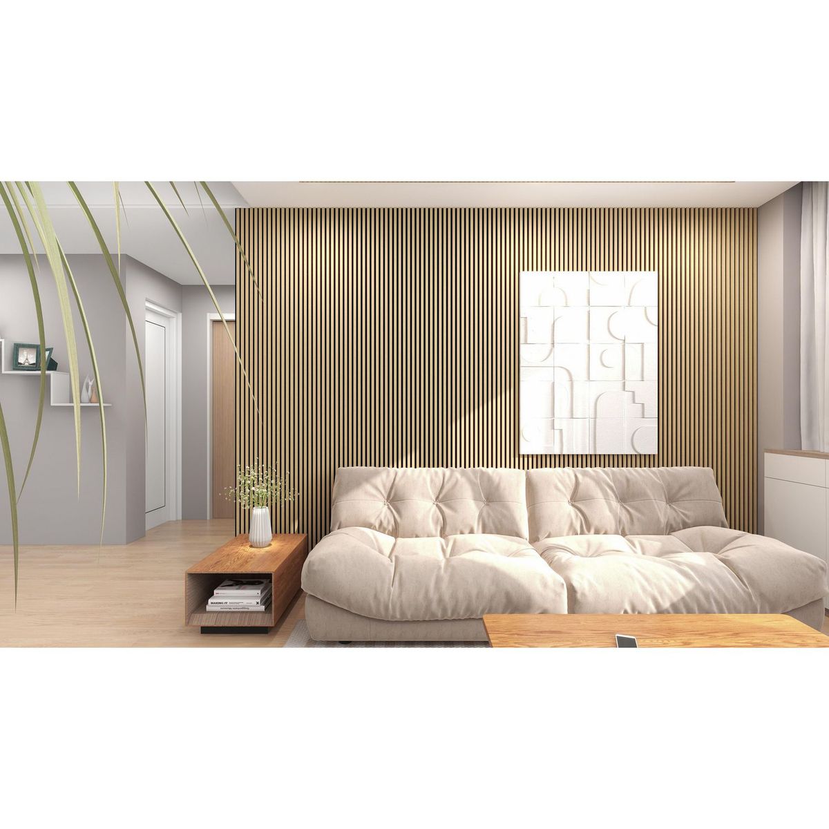 HOLZTEK - Wall Panel Acustic Marrón 240x60cm 1.44m2 - Venta por Unidad