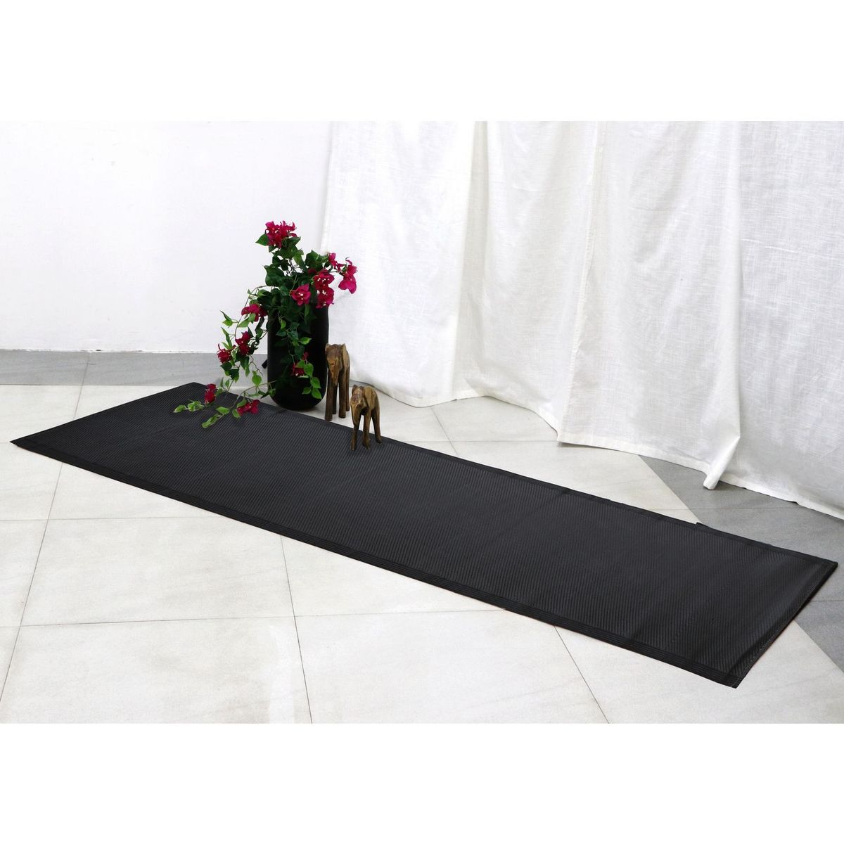 JUST HOME COLLECTION - Alfombra de Terraza Industrial Negro 230x80cm