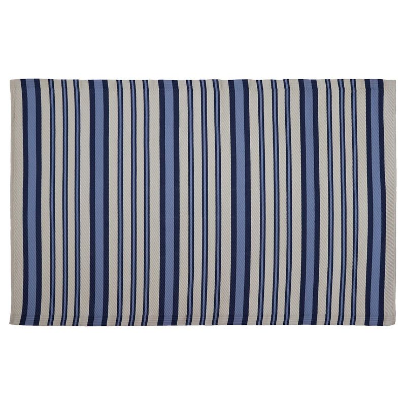 JUST HOME COLLECTION - Alfombra de Terraza Moderno Azul/Blanco 180x120cm