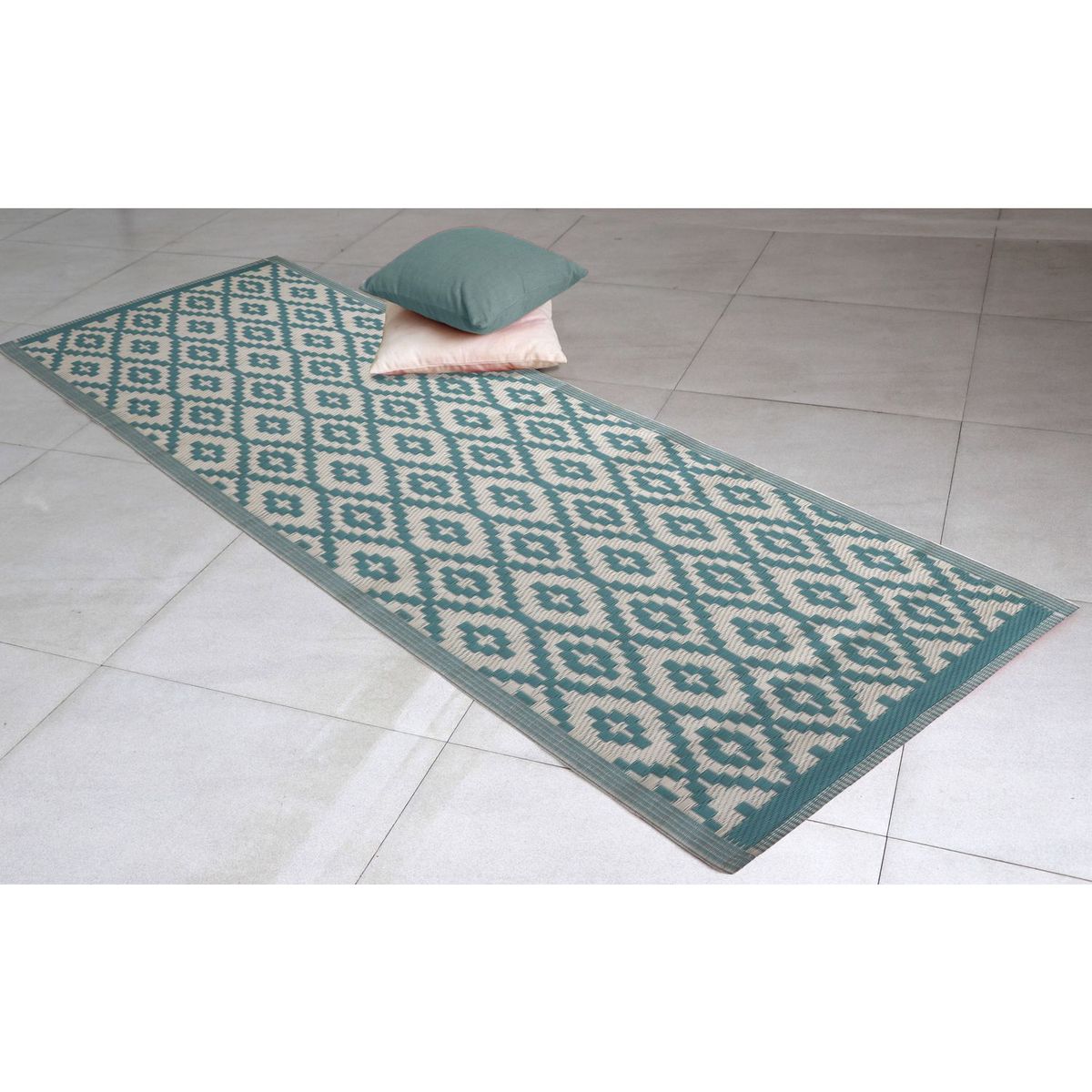 JUST HOME COLLECTION - Alfombra de Terraza Nordica Azul/Celeste 230x80cm