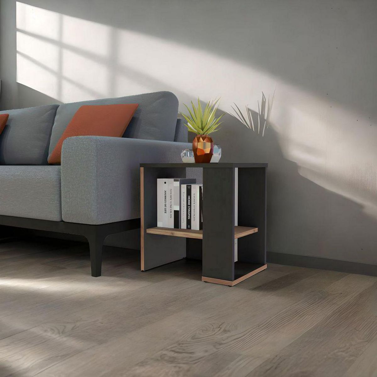 JUST HOME COLLECTION - Mesa Auxiliar Melamina Covalt 40x30x42 cm