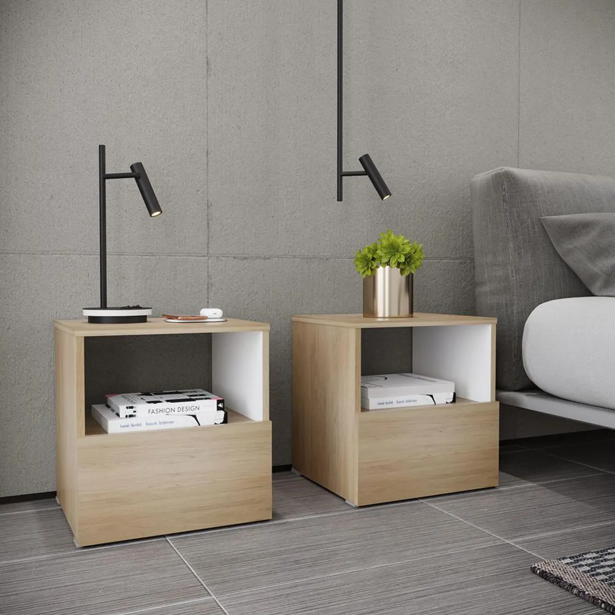 JUST HOME COLLECTION - Set 2 Veladores Melamina Abigail