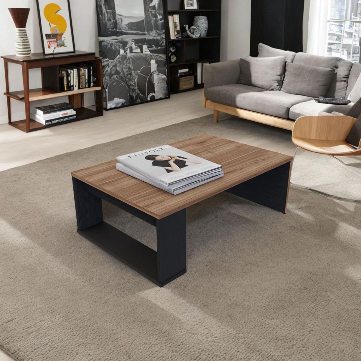 JUST HOME COLLECTION - Mesa de Centro Melamina Covalt 80x53x28 cm