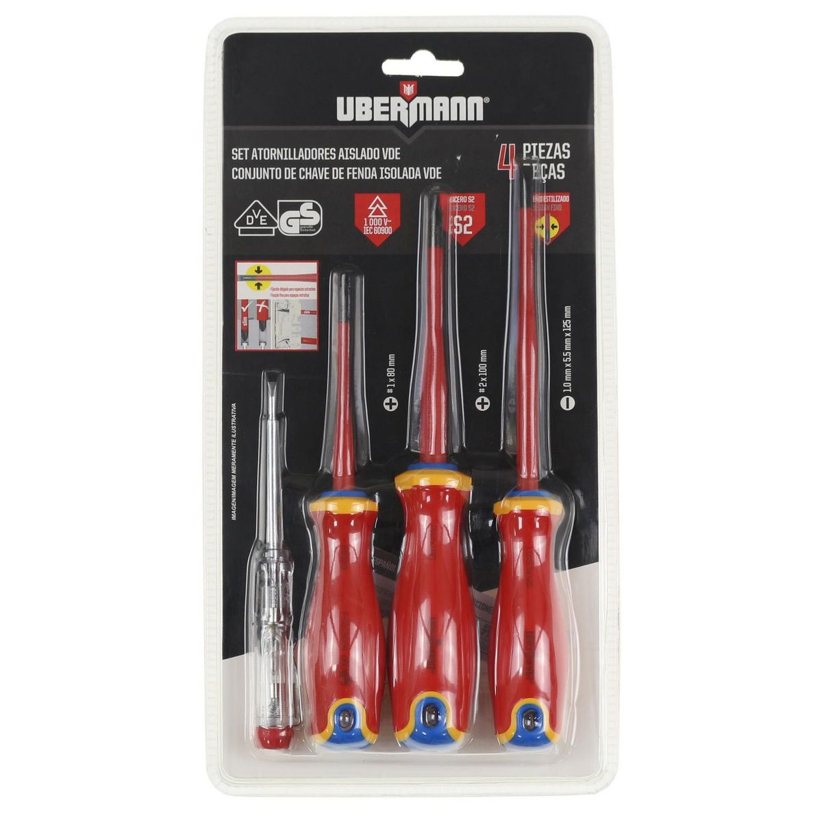 UBERMANN - Set 4 Atornilladores Aislados