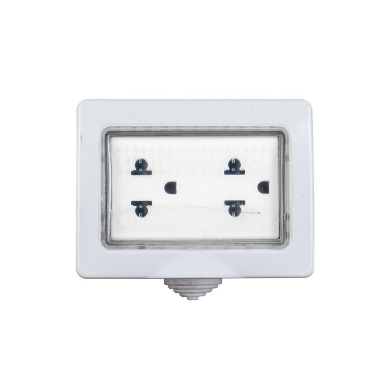 HALUX - Placa Adosable Hidrobox + Toma Doble