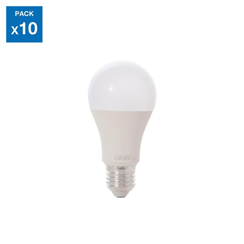 DAIRU - Pack de 10 Focos LED Luz Cálida A60 11W E27