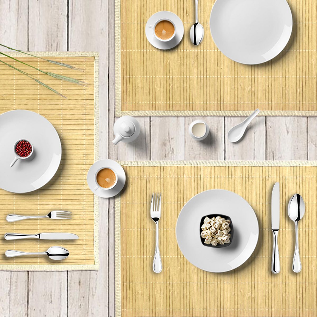 JUST HOME COLLECTION - Set 6 Individuales de Bambú