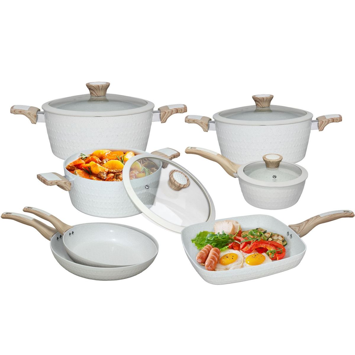 JUST HOME COLLECTION - Sartén Marble Mango Gris 20cm