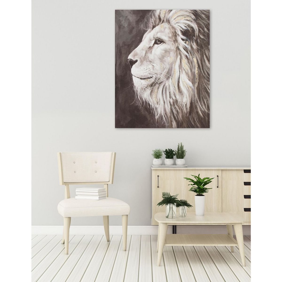 JUST HOME COLLECTION - Cuadro Canvas Leon Perfil 80X100 CM