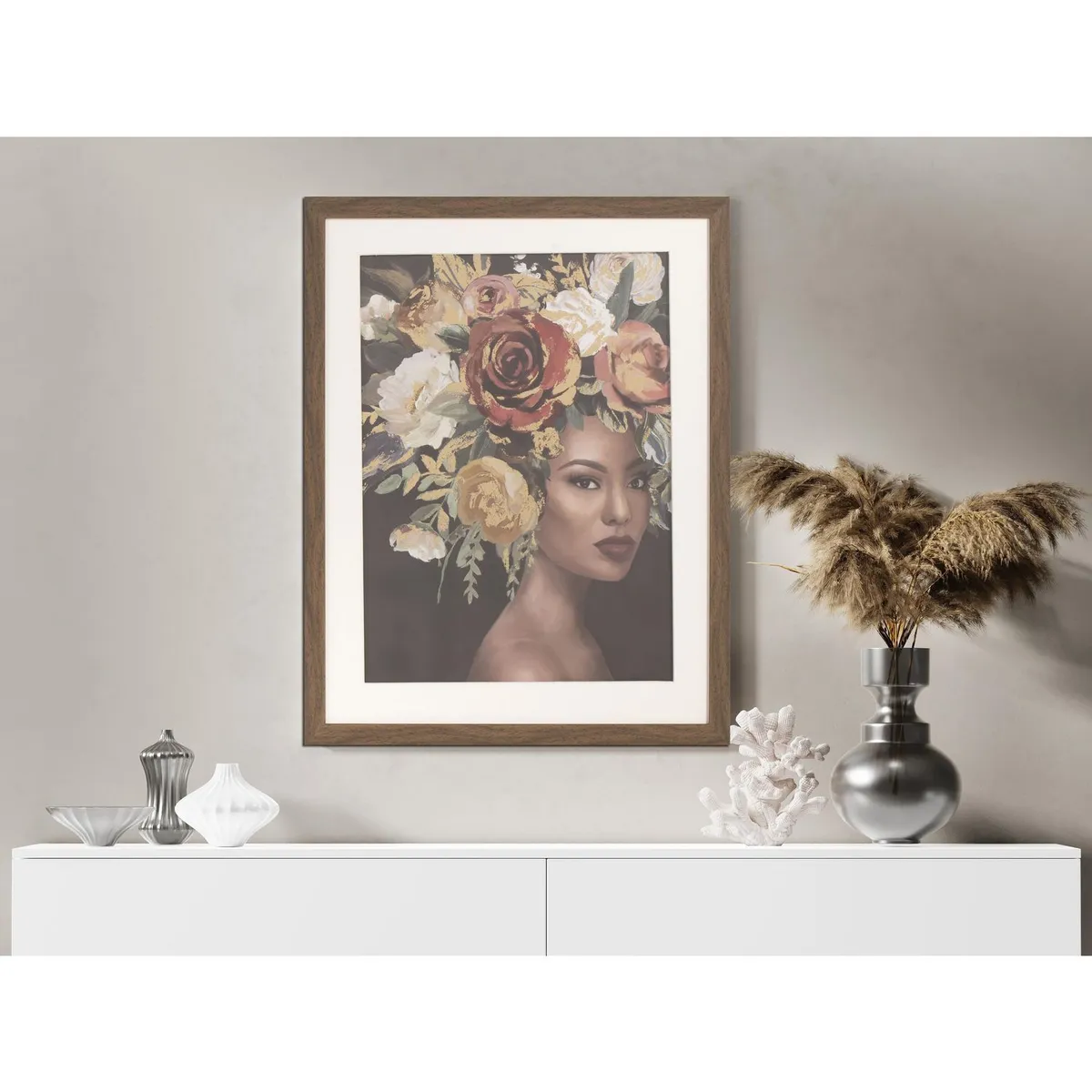 JUST HOME COLLECTION - Cuadro Cuadro Africana Flores2 40X50