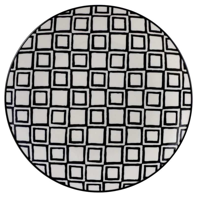 JUST HOME COLLECTION - Plato Checkers 18.9cm Blanco/Negro
