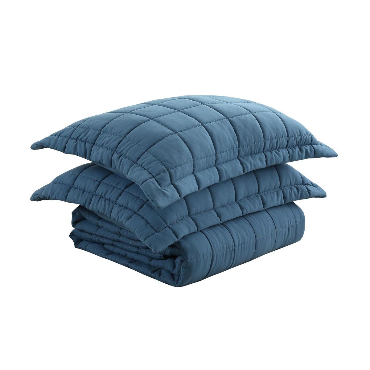 JUST HOME COLLECTION - Cubrecama Industrial Liso Azul 2P