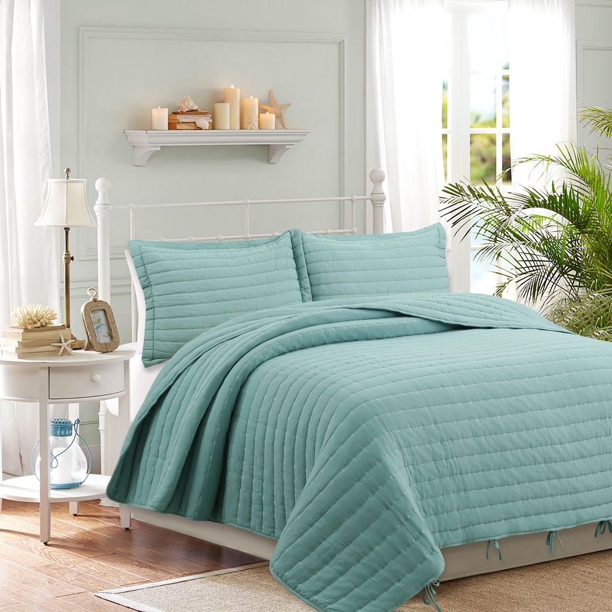 JUST HOME COLLECTION - Cubrecama Liso Lazo Nórdico King