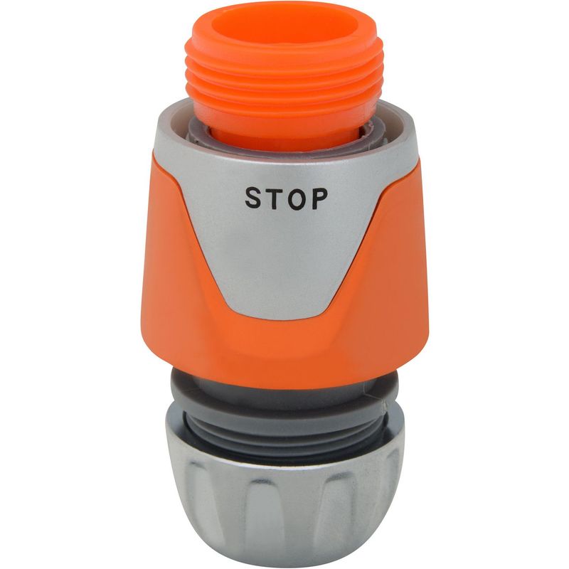 ERGO - Conector de Manguera Rápido 1/2 Con Stop Premium