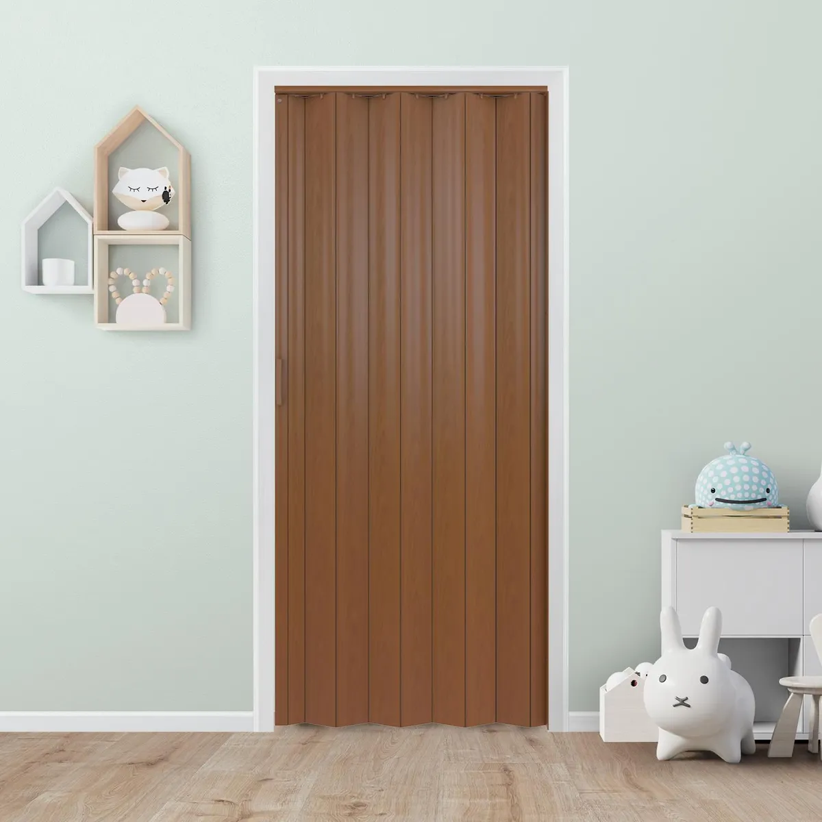 HOLZTEK - Puerta Plegable PVC Tivoli 90x200 Caoba HO
