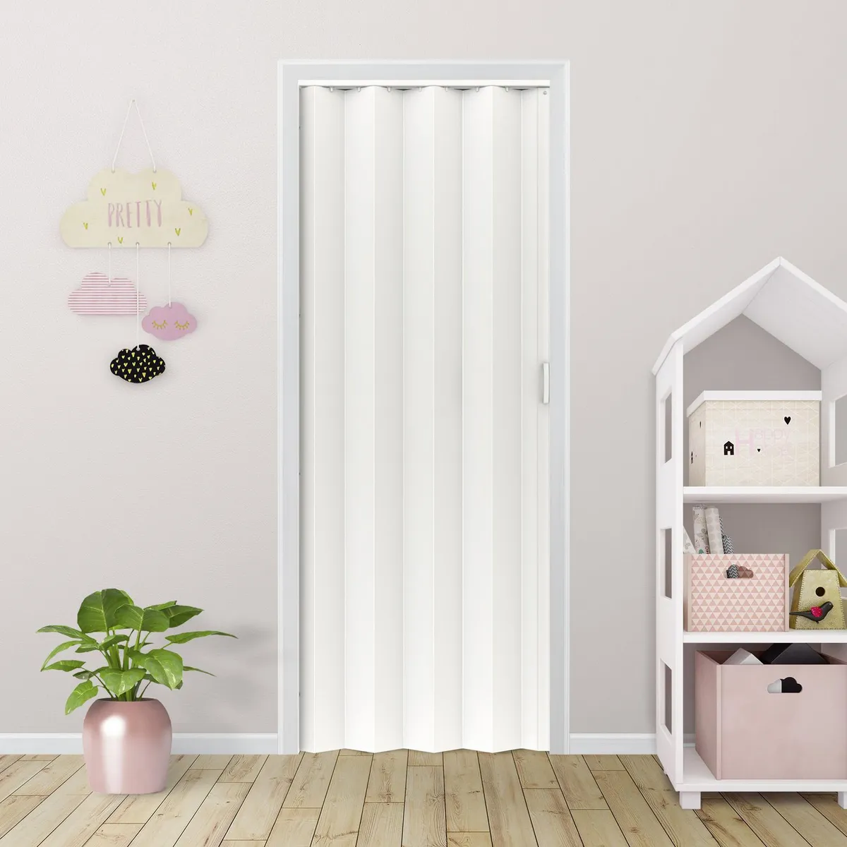 HOLZTEK - Puerta Plegable PVC Tivoli 90x200 Blanca