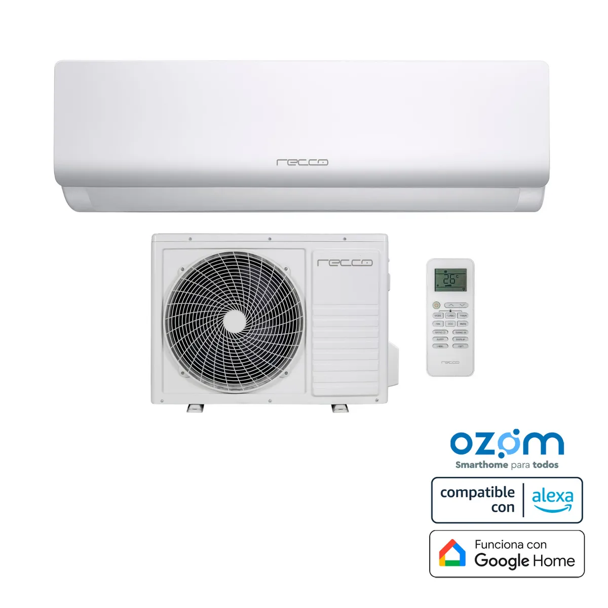 RECCO - Aire Acondicionado Split 24000BTU On/Off Wi-Fi