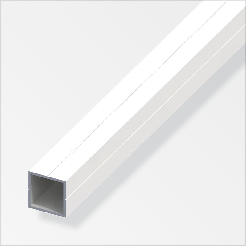 ALFER - Tubo Cuadrado 23.5 Alum Blanco