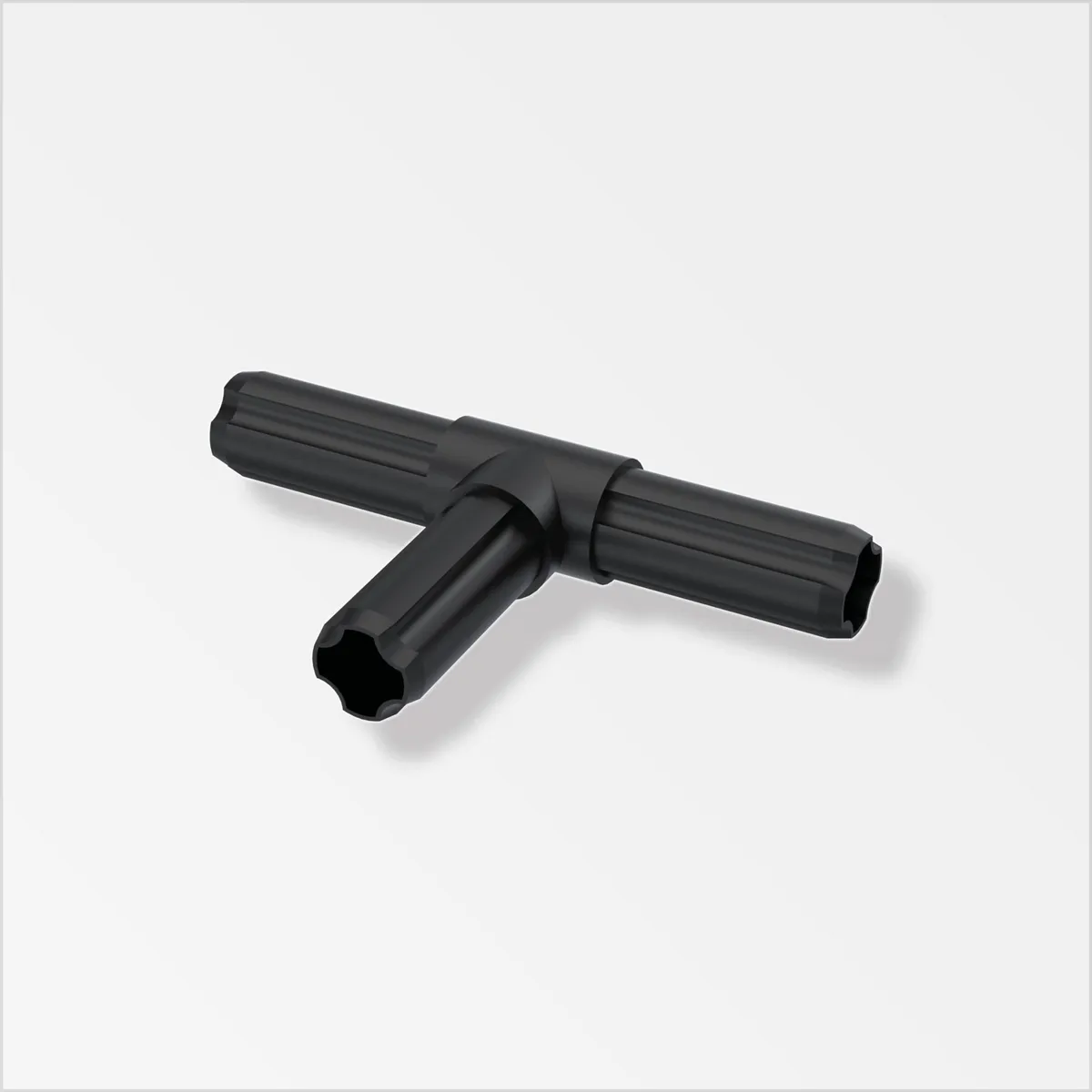 ALFER - Conector T 90 3Esp Negro