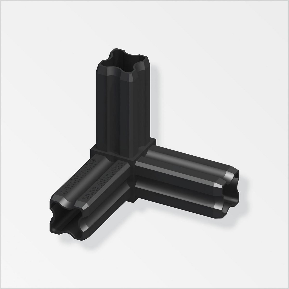 ALFER - Conector Esq Plano Plast Negro