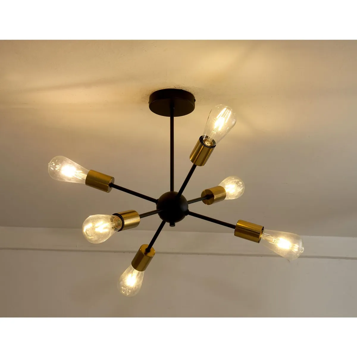 JUST HOME COLLECTION - Lámpara de Techo Trenches 6L Dorado