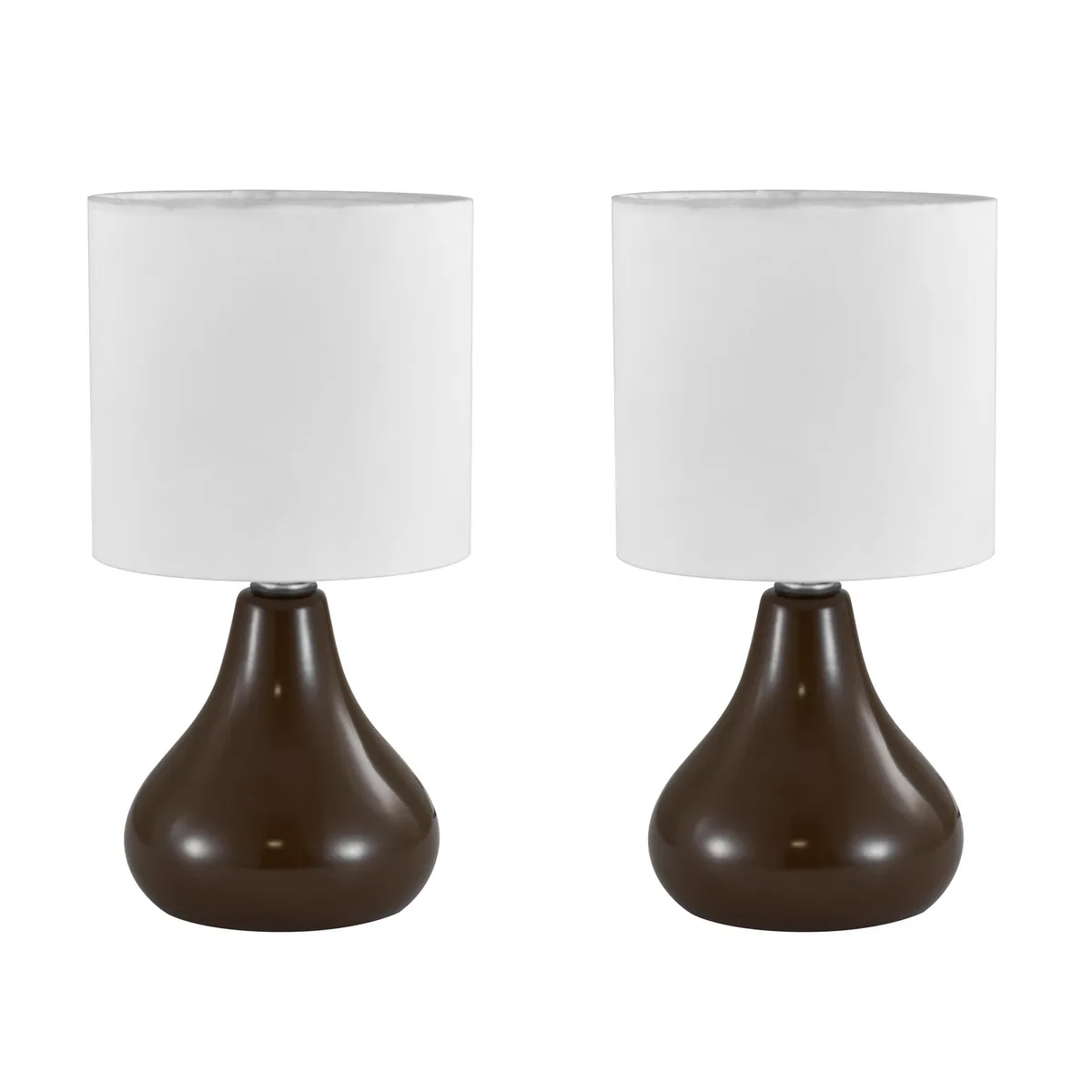 JUST HOME COLLECTION - Pack 2 Lámparas de Mesa Cerámica Café