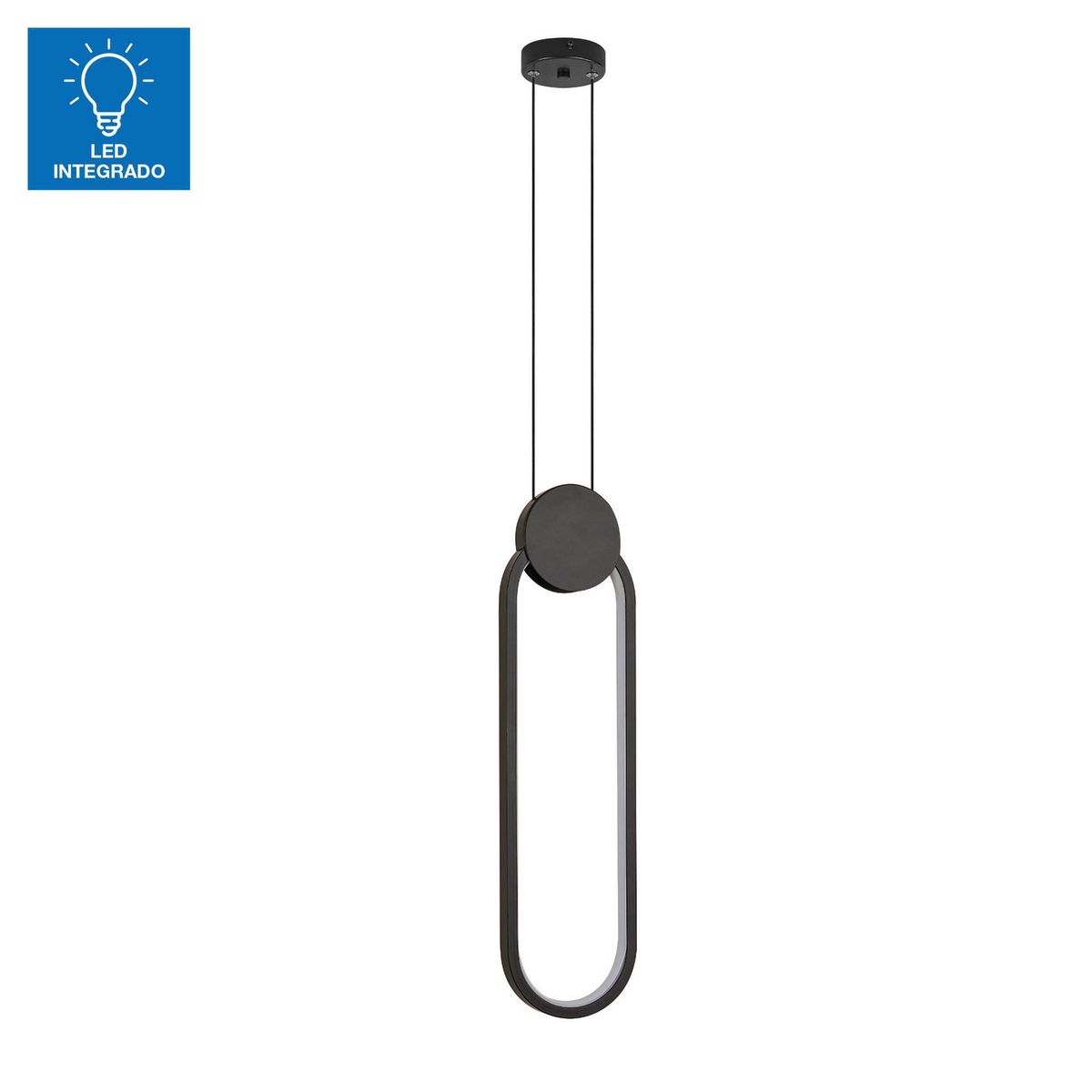 JUST HOME COLLECTION - Lámpara Colgante Led Safiro Luz Cálida Negro