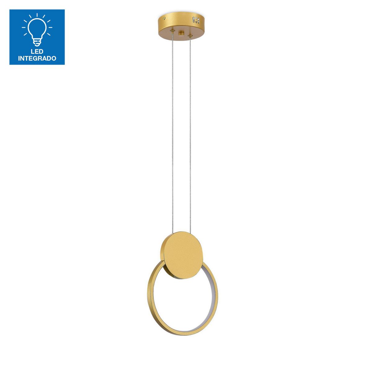 JUST HOME COLLECTION - Lámpara Colgante Led Ruba Luz Cálida Dorado