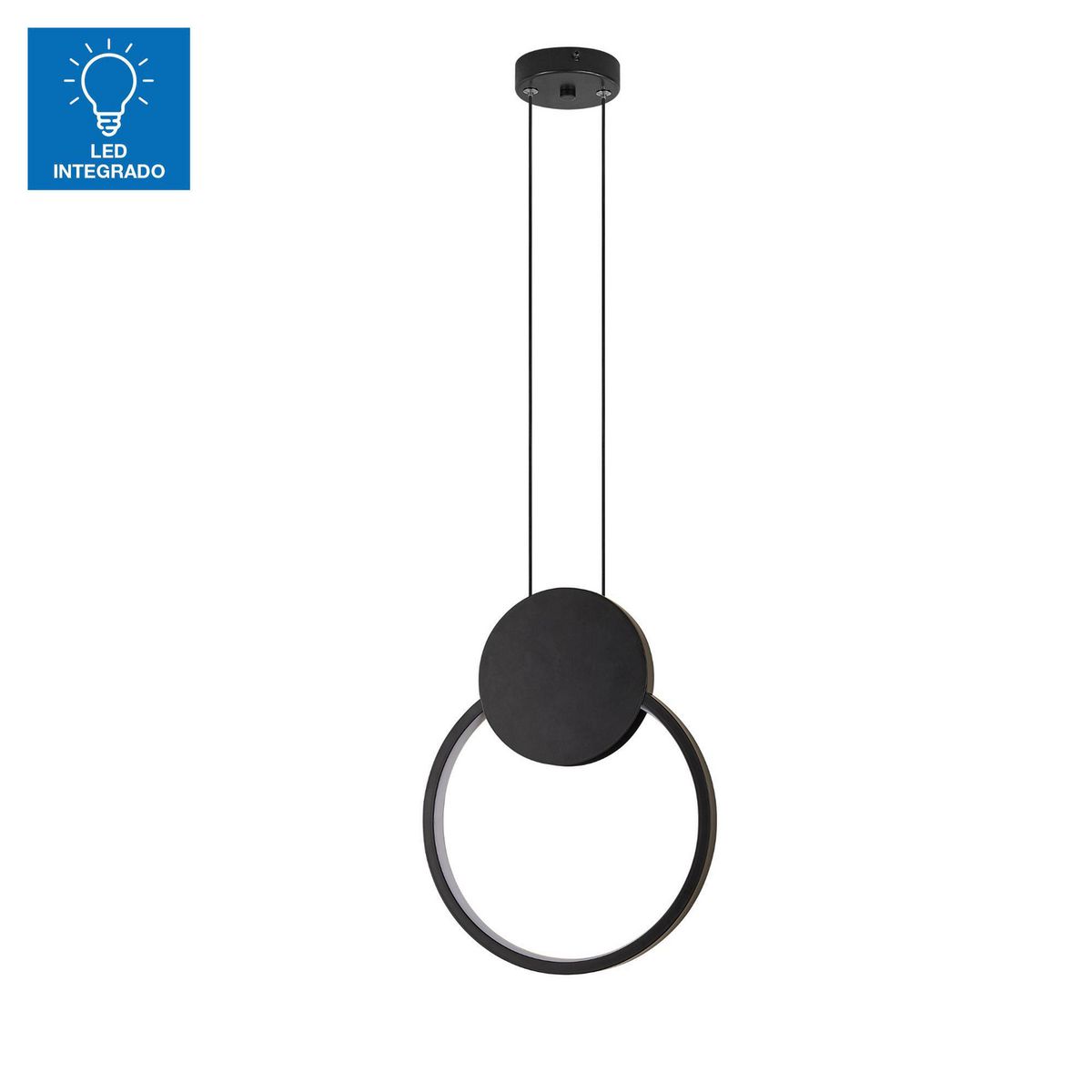 JUST HOME COLLECTION - Lámpara Colgante Led Ruba Luz Cálida Negro