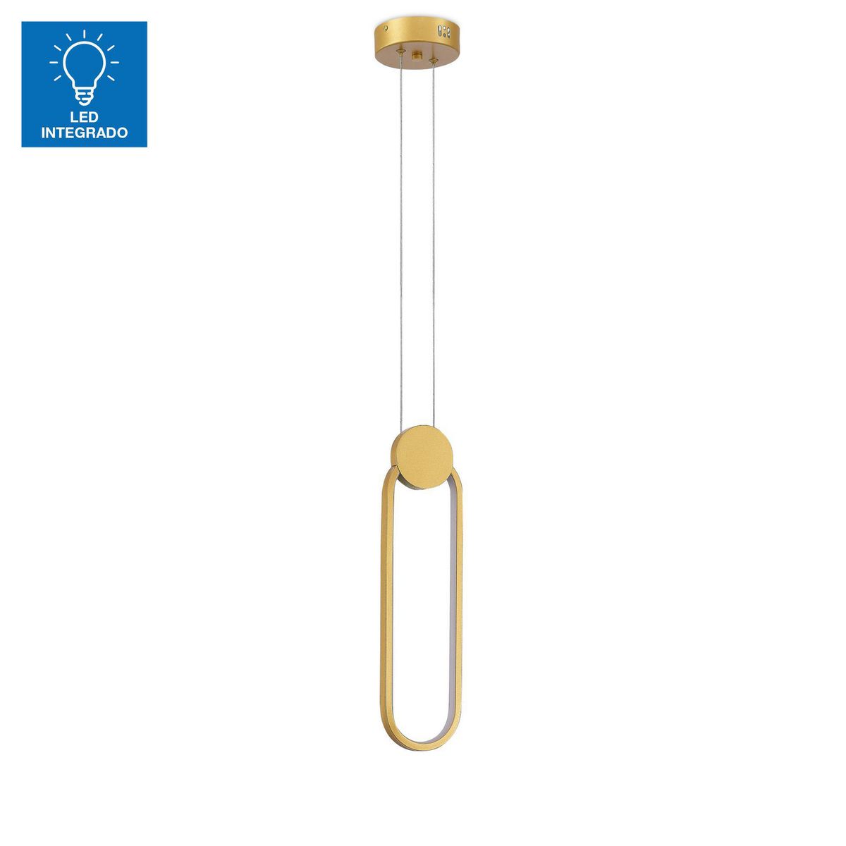 JUST HOME COLLECTION - Lámpara Colgante Led Safiro Luz Cálida Dorado