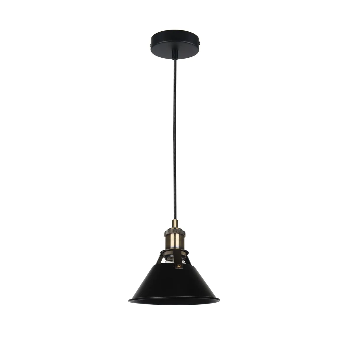JUST HOME COLLECTION - Lámpara Colgante Industrial 1L E27 Negro