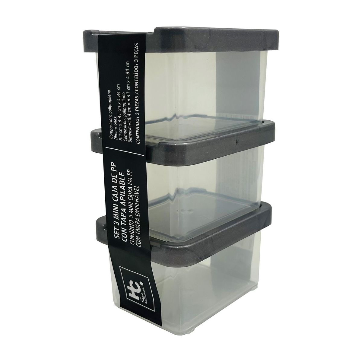 JUST HOME COLLECTION - Set 3 Cajas Organizadoras Apilables