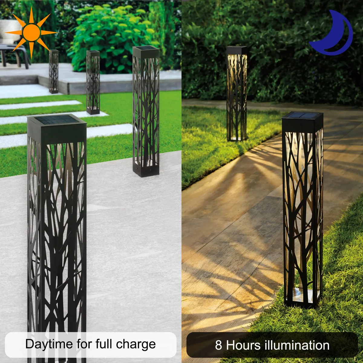 JUST HOME COLLECTION - Estaca Solar Led Rama Negro Luz Cálida