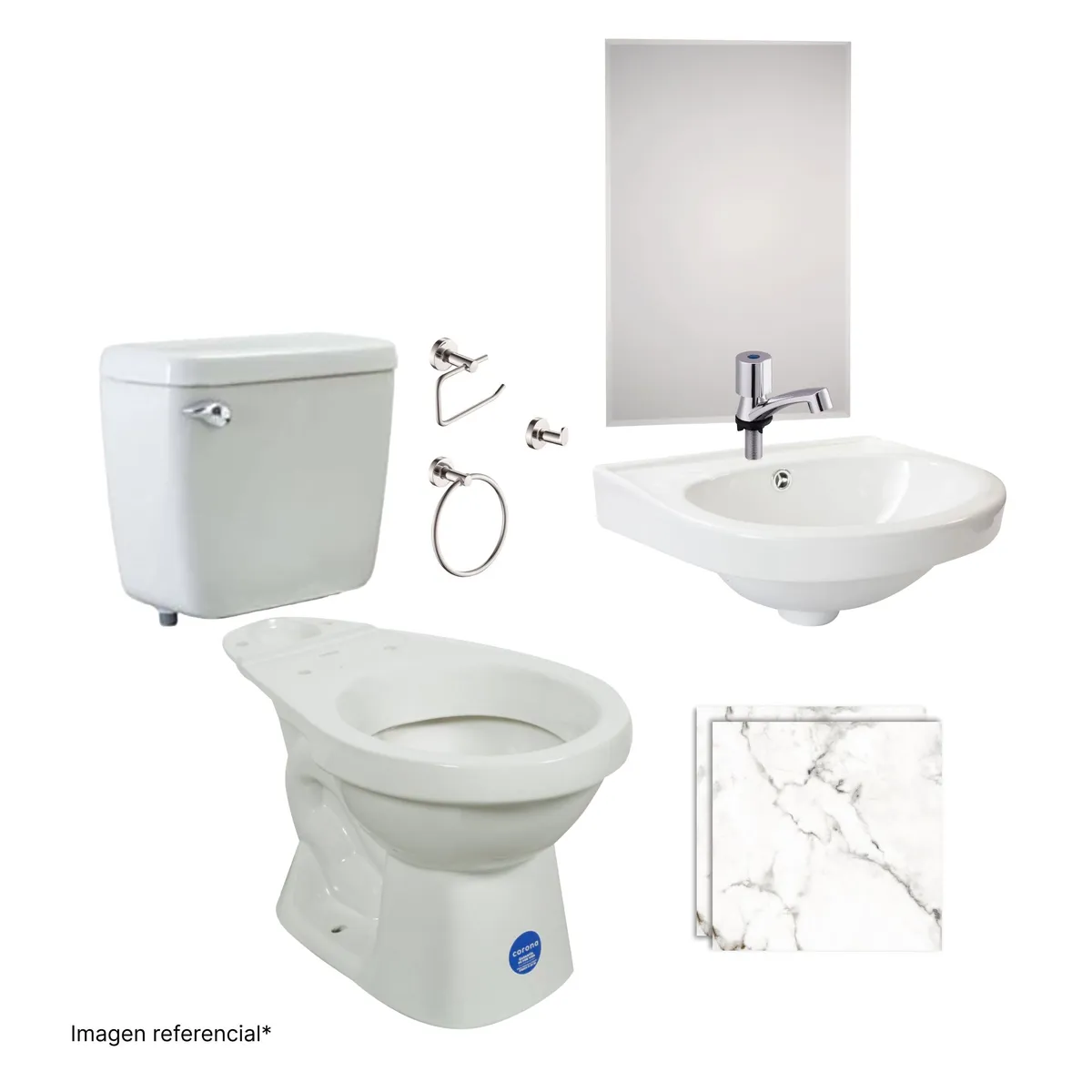 SENSI DACQUA - Set Isla 4 Piezas Espejo Cromado